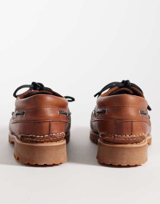 Timberland Authentic - Bootschoenen met 3 veteroogjes van volnerfleer in roestbruin, 3 van 4