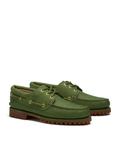 Timberland Authentic - Bootschoenen van volnerf leer met 3 veteroogjes in medium groen - view 1