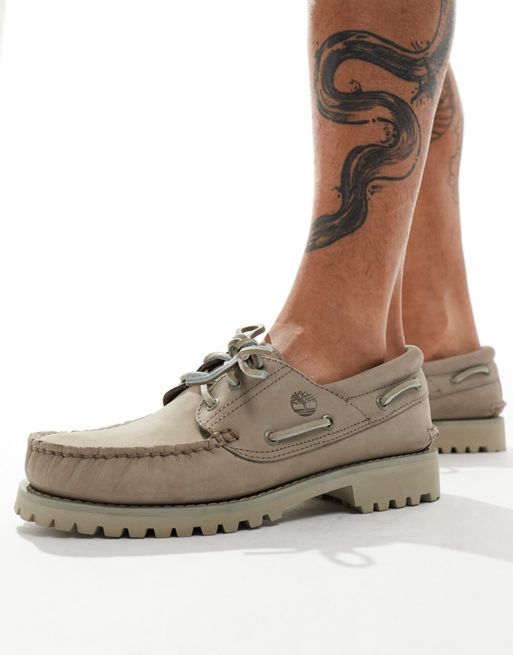 Timberland Authentic classics 3 eye boat shoe in triple beige