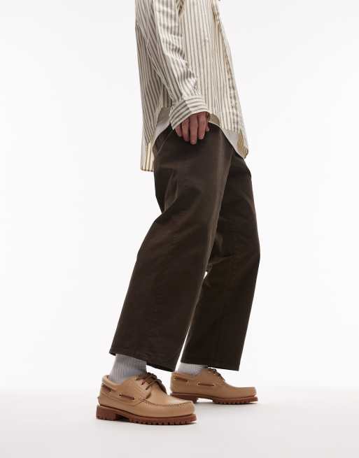 Timberland Authentic – Klassische Bootsschuhe aus Leder in Beige mit 3 Ösen, 4 von 4