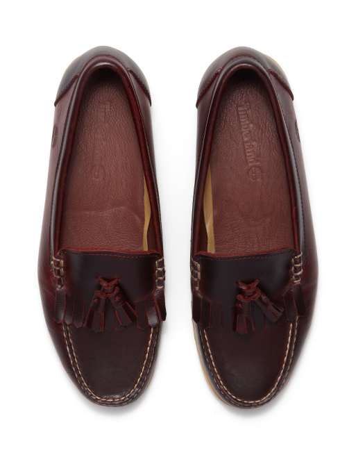 Timberland – Authentic – Loafer aus Vollnarbenleder in Burgunderrot mit 3 Ösen, 2 von 4