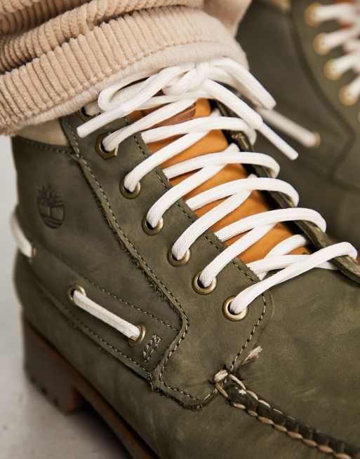 Timberland – Authentic – Mörkgröna chukka-boots i nubuckläder med 7 öljettpar, 2 av 4