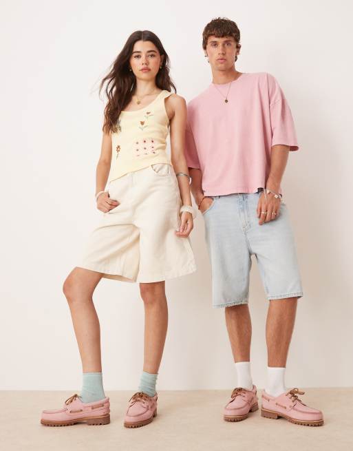 Timberland Authentic – Pasteloworóżowe buty żeglarskie z 3 rzędami oczek, 2 z 4
