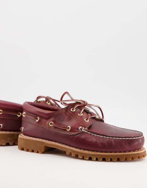 Timberland Authentic - Scarpe da barca classiche con 3 occhielli bordeaux