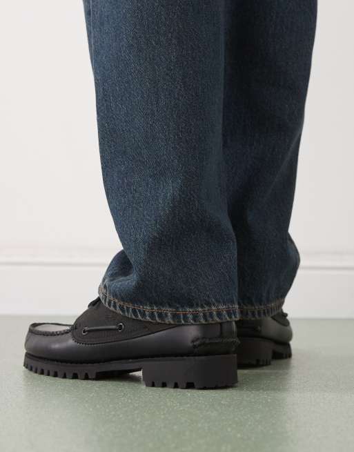 Timberland - Authentic - Sorte sejlersko med 3 snørehuller i nubuck, 2 af 4