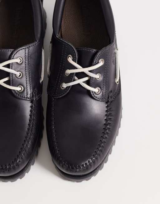 Timberland – Authentic – Svarta seglarskor i full grain-läder med 3 par öljetter, 2 av 4