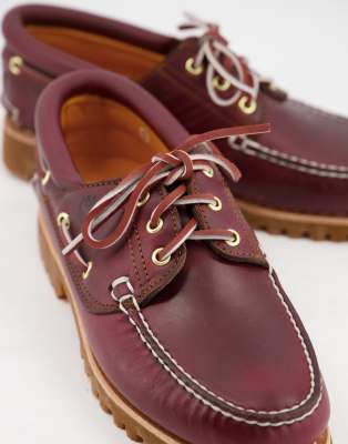 maroon boat shoes