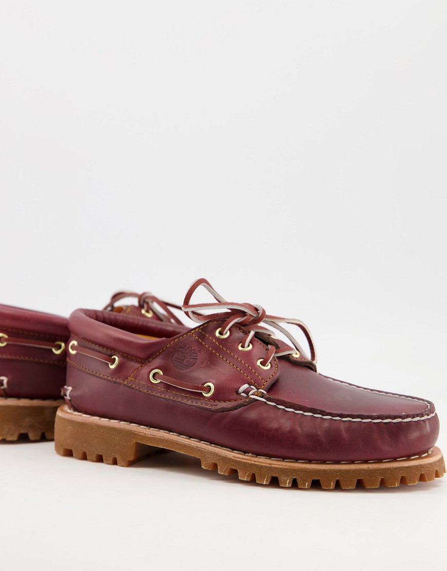 Timberland Authentics 3-Eye Classic boat shoes in burgundy-Red