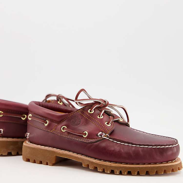 Timberland Authentics 3-Eye Classic boat shoes in burgundy Timberland Authentics 3-Eye Classic boat shoes in burgundy