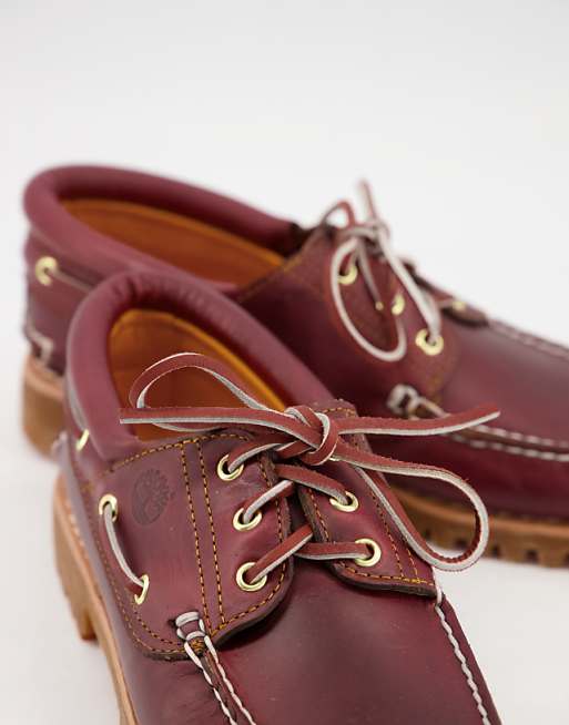 Timberland Authentics 3-Eye Classic boat shoes in burgundy Timberland Authentics 3-Eye Classic boat shoes in burgundy