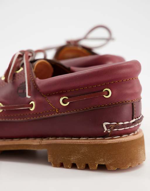Timberland Authentics 3-Eye Classic boat shoes in burgundy Timberland Authentics 3-Eye Classic boat shoes in burgundy