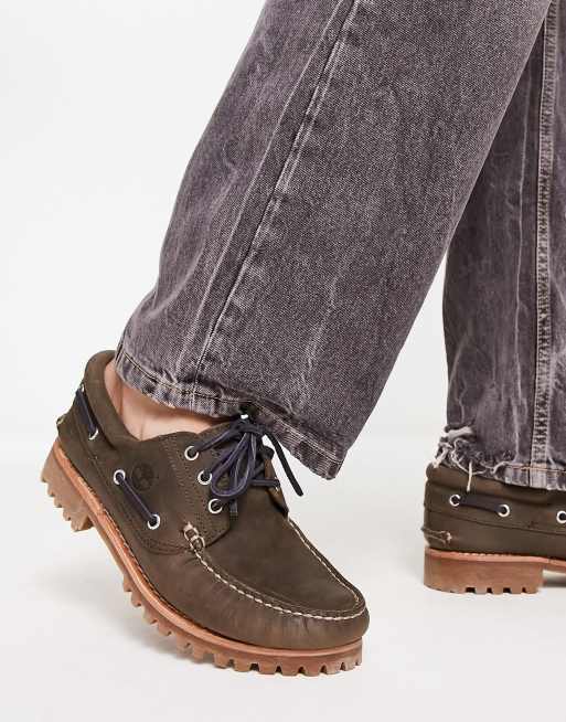 Timberland Authentics 3 eye classic boat shoes in khaki