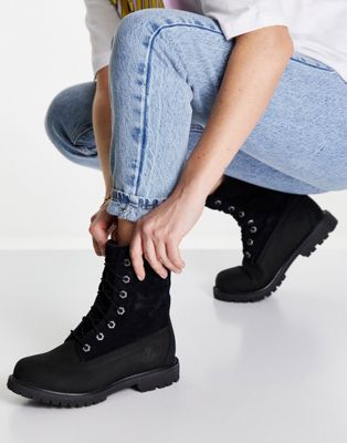 Timberland Authentics fold-down boots in black nubuck | ASOS
