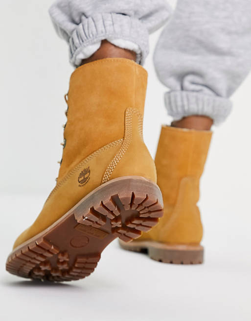 Lenen Rand ei Timberland Authentics teddy fleece fold-down boots in wheat nubuck | ASOS