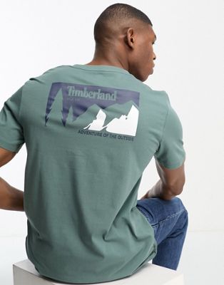 Timberland back print t-shirt in green