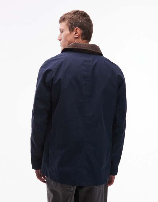 Timberland – Barn Coat in Marineblau mit Cordkragen und Waschung, 3 von 5