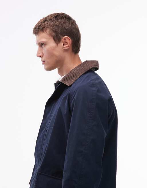 Timberland – Barn Coat in Marineblau mit Cordkragen und Waschung, 5 von 5
