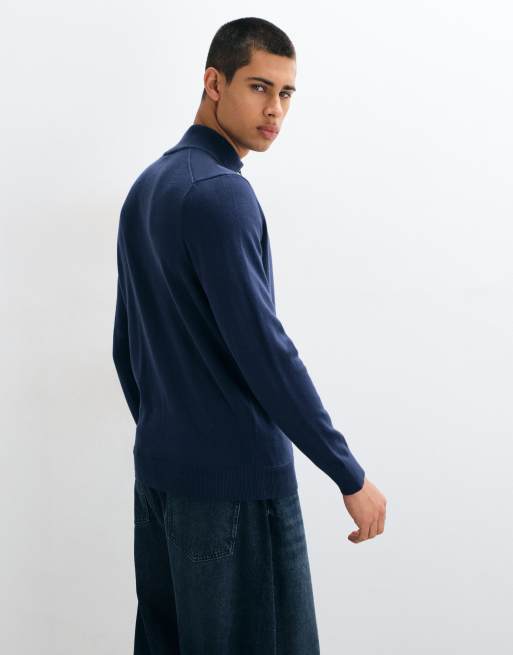 Timberland Baumwollpullover mit durchgehendem Reißverschluss in Marineblau, 3 von 5