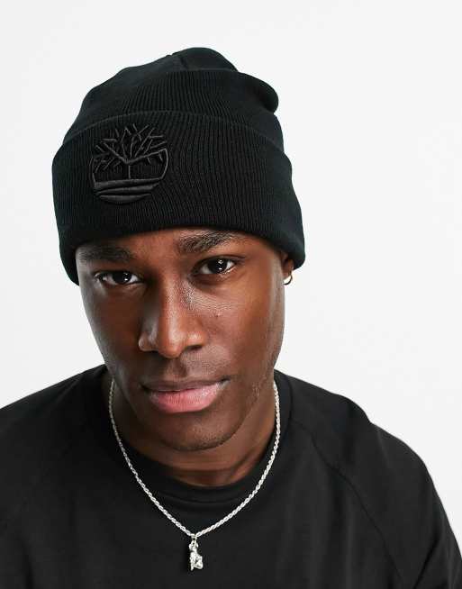 Timberland - Beanie met 3D-borduursel in dezelfde tint in zwart