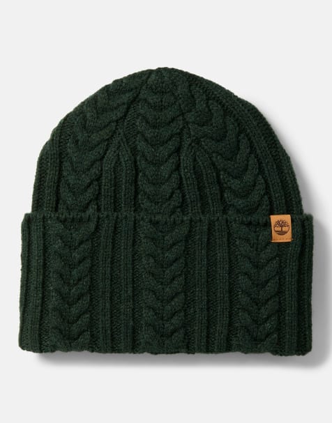 Timberland beanie met kabelpatroon in Scarab - view 1