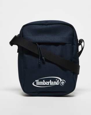Timberland - Bedruckte Umhängetasche in dunklem Saphirweiß-Marineblau