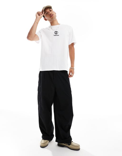 Timberland – Biały T-shirt z małym logo na środku, 2 z 4