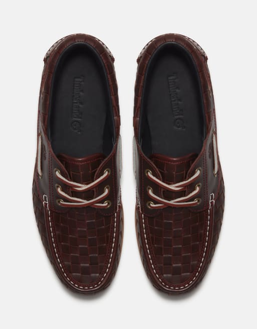 Timberland Boat shoe in burgundy full grain woven, 4 of 4