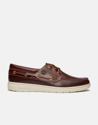  Boat shoe in burgundy full grain