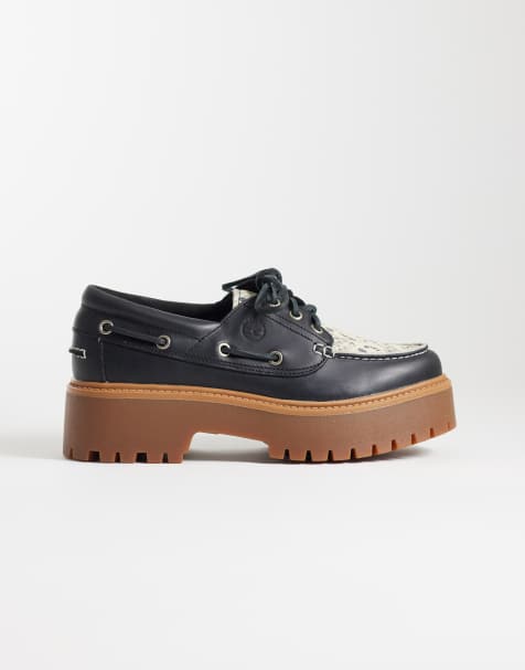 Timberland Boat shoes in black and snake print - view 1