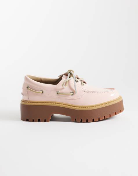 Timberland boat shoes in pink leather - view 1
