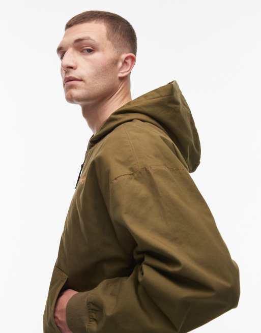 Timberland - Bomber à capuche en toile - Olive délavé, 4 de 5