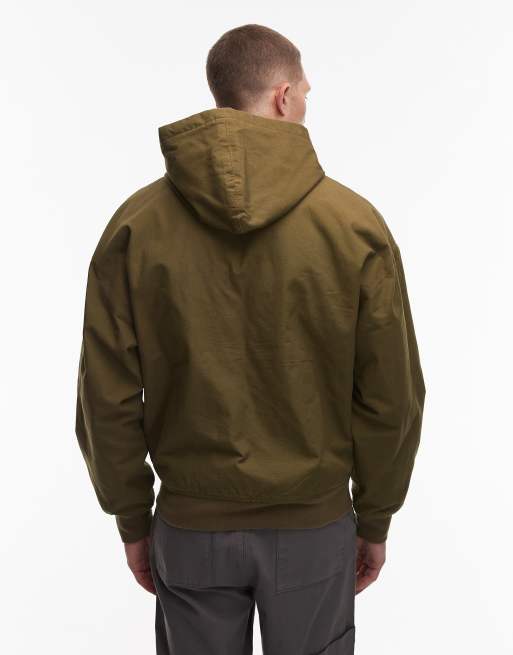 Timberland – Bomberjacke aus schwerem Canvas in verwaschenem Olivgrün mit Kapuze, 3 von 5