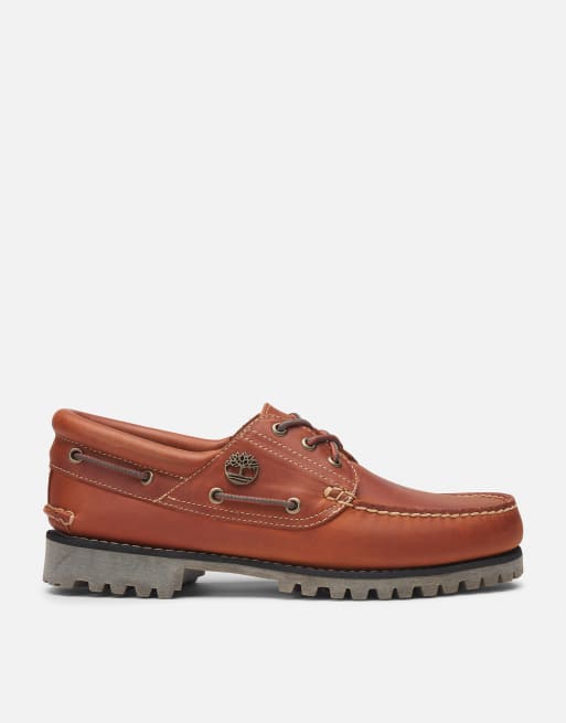 Timberland – Bootsschuhe aus Vollnarbenleder in Mittelorange, 2 von 4
