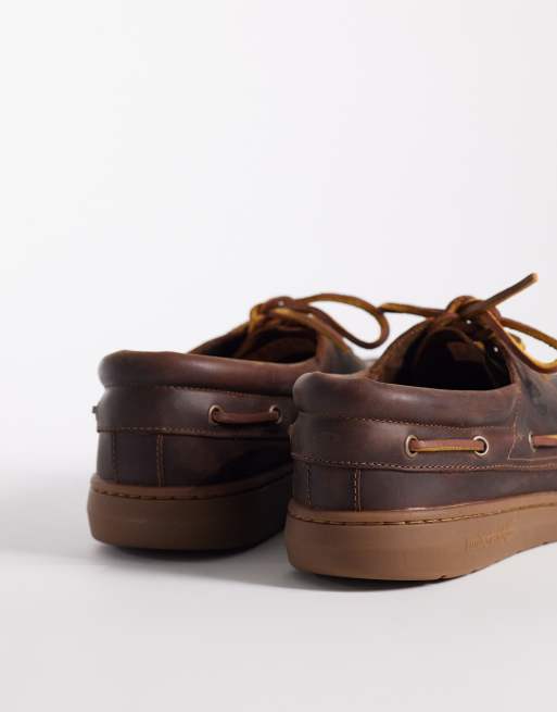 Timberland – Bootsschuhe aus Vollnarbenleder in Taupe, 4 von 4