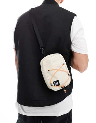 Timberland - Borsetta bianco sporco con cordino elasticizzato e logo