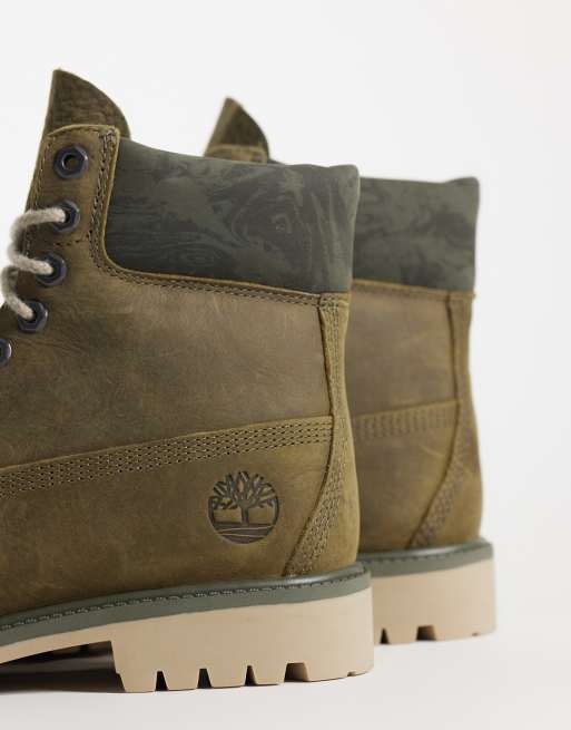 Timberland - bota impermeable con cordones de 6 pulgadas en caqui, 3 de 4