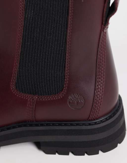 Timberland - botín Chelsea medio en burdeos, 3 de 4