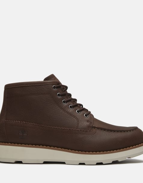 Timberland botín chukka de media caña con cordones en marrón oscuro de grano completo - view 1