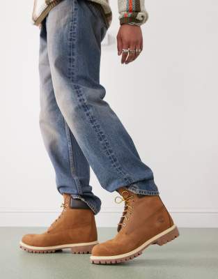 Timberland - Bottines 6 pouces en nubuck de qualité supérieure - Blé foncé-Neutre