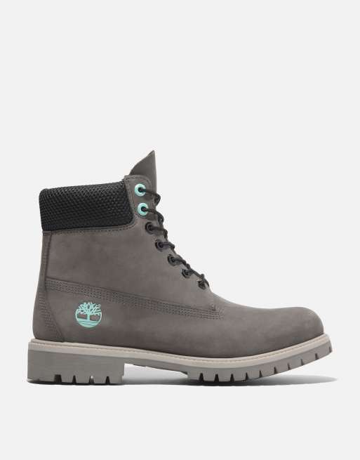 Timberland - Bottines imperméables en nubuck à lacets 6 pouces - Gris moyen, 2 de 4