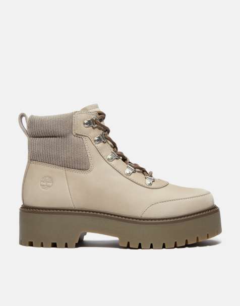Timberland - Bottines mi-montantes à lacets en nubuck - Gris moyen - view 1