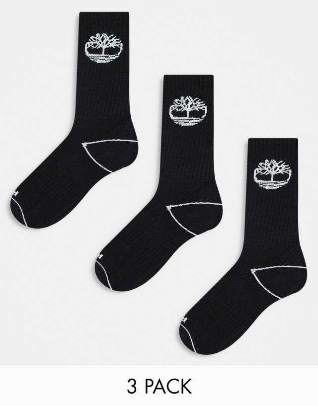 Timberland - bowden 3 pack crew socks in black