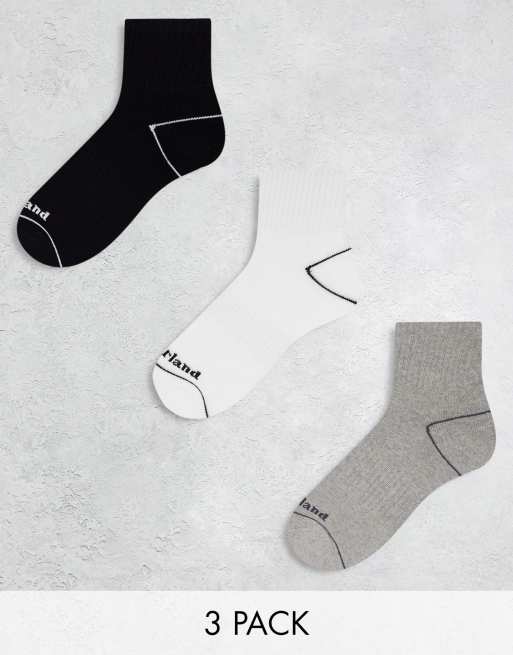 Timberland bowden 3 pack quarter ankle socks in multi | ASOS