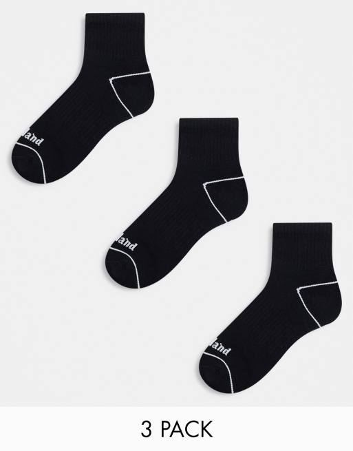 Timberland – Bowden – Zestaw 3 par czarnych skarpetek do kostki
