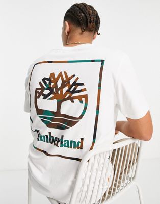 Timberland Box Camo back print t-shirt in white