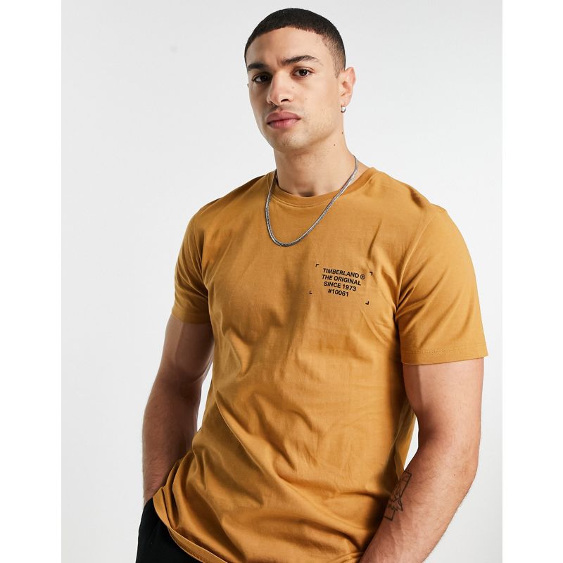 pqP2g Uomo Timberland - Box Camo - T-shirt con stampa mimetica sul retro color grano