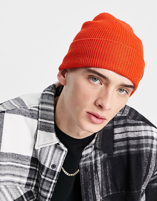 Accessories Caps & Hats/Timberland Brand Mission Loop Label beanie in orange 