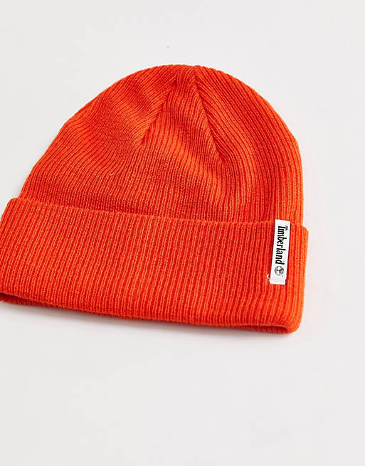 Accessories Caps & Hats/Timberland Brand Mission Loop Label beanie in orange 