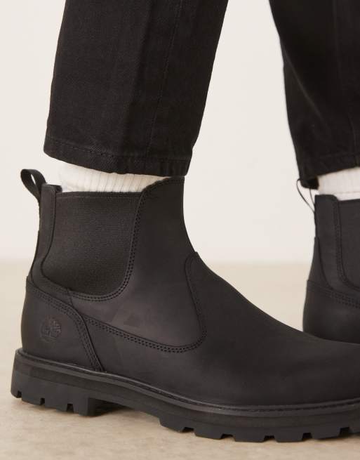 Timberland Britton road mid chelsea boot in black full grain | ASOS
