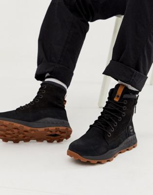 timberland brooklyn side zip boots in black